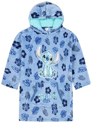 Disney Lilo und Stitch Damen Blauer Luxus-Kapuzenpullover, Übergroßer Fleece-Decken-Hoody