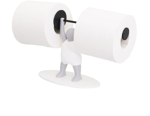 Orablooiva Standing Weightlifter With Barbell Toilet Paper Holder Fitness Fans Fun Bathroom Kitchen Decor Unique 3D Printed Design
