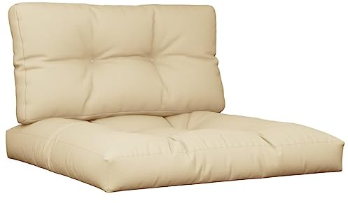 HETFTJN 2-Piece Beige Outdoor Pallet Cushions for Patio Sofa
