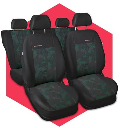 Saferide 3er Set Autositzbezüge PKW universal | Auto Sitzbezüge Polyester Grün für Airbag geeignet | für Vordersitze und Rückbank | 1+1 Autositze vorne und 1 Sitzbank hinten teilbar 2 Reißverschlüsse