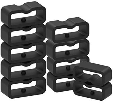 Chofit 10 Schwarz Silikon Sicherer Band Keepers gurthalteband Ringe Halterungen Schlaufen für Garmin Vivosmart 3 Smart Activity Tracker
