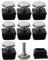 sourcing map Pieds de Nivellement Meuble Réglable Pied Réglable Patin de Meuble Jambe Pied de Table Chaise Base Protection Plancher M8 30 x 30mm Carré Tube Inserts Glisse kit de 8pcs
