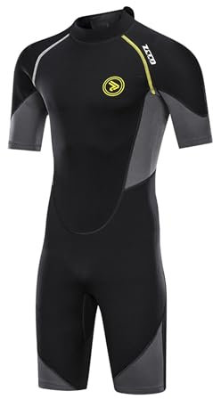 ZCCO, Herren-Neoprenanzüge 1,5/3 mm Premium Neopren, Rückenreißverschluss, kurzärmeliger Taucheranzug für Spearfishing, Schnorcheln, Surfen, Kanufahren, Taucheranzüge (1.5mm, L)