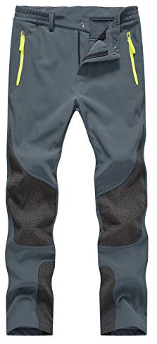 donhobo Damen Wanderhose Wasserdicht Softshellhose Outdoorhose Winddicht Warm Gefüttert Skihose Snowhose Winter Trekkinghose (Grau,L)