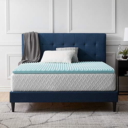 LUCID Double Topper | Ergonomic Wave Design | Memory Foam Mattress Topper with Cooling Gel | 5 cm high, 150 x 190 cm