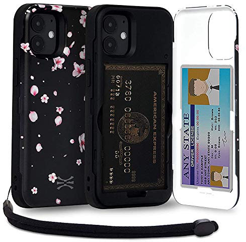 TORU CX PRO for iPhone 12 Mini Case Wallet | Protective Shockproof Heavy Duty Cover with Hidden Card Holder & Card Slot | Mirror & Wrist Strap Included - Flowers