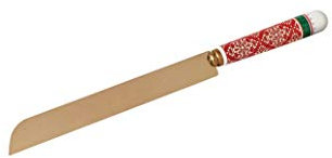 Brandani 52360 Coltello Torta Cantico Old Gold Inox Con Manico in Ceramica Misure: 34 cm Peso kg 0.14
