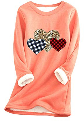 Yming Frauen Weihnachten Unterhemd Warmer Langarm Pulli Plüsch Pullover Rundhals Sweatshirt