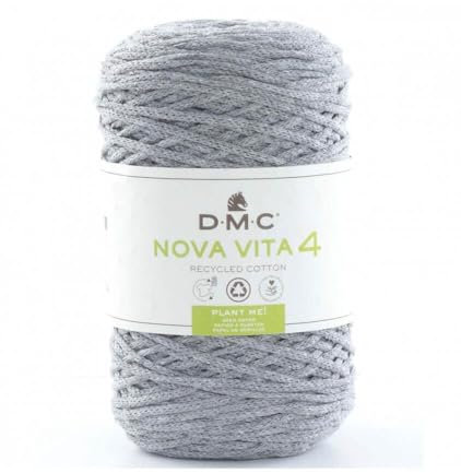 DMC - Eco Vita 4 | Recyceltes Baumwollgarn - mit Pflanzen-Etikett | 250 g - 200 m - 12 Farben