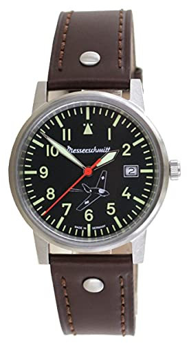 Aristo Unisex Messerschmitt Uhr Fliegeruhr - Komet 80 Jahre - ME163-80-3 Leder