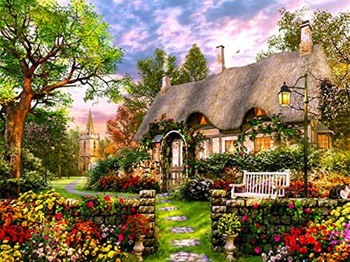 YJPZZG 1000 Stück Für Erwachsene Puzzle Garten Bunte Puzzles FüR 14-JäHrige Erwachsene, Perfekt FüR Weihnachten Fertige Größe 75×50cm