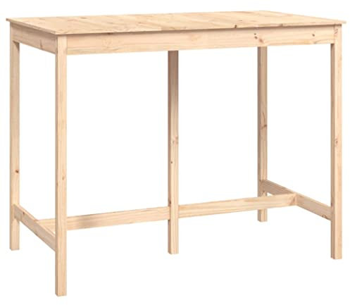 vidaXL Bartisch Stehtisch Loungetisch Tresentisch Tisch Küchentisch Bartresen Bistrotisch Partytisch Holztisch 140x80x110cm Massivholz Kiefer