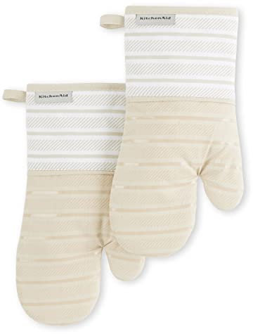 KitchenAid Albany Oven Mitt 2-Pack Set, Milkshake, 7x13