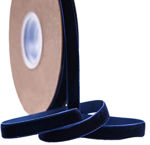 20 Yard Samtband Schleifenband,15mm Samtbänder Samtborte Samt Dekoband Geschenkband Schmuckband Stoffband Festival Bänder für DIY Nähen Blumenstrauß Hochzeit Geburtstag Geschenke Verpackung,Navy blau