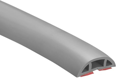 uxcell D30 3.3ft Floor Cord Cover, PVC Cord Cover Floor, Wire Cover for Extension Cords, Protect Wires & Prevent Cable Trips, Hole Width: 0.39, Grey