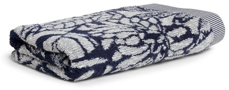 Möve Brooklyn Botanic Duschtuch 80 x 150 cm aus 85% Baumwolle / 10% Viskose / 5% Leinen, Nature/deep sea