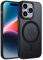 ORDA Magnetisch Hülle für iPhone 14 Pro 6,1 Zoll Kompatibel mit MagSafe,für iPhone 14 Pro Case Durchscheinende Matt Handyhülle Rückseite Dünn Stoßfest Schutzhülle Schwarz