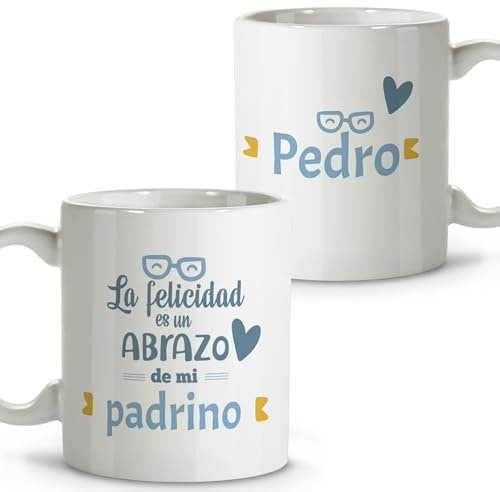 LolaPix Padrinos bautizo. Tazas personalizadas. Tazas originales para regalar. Regalo padrino. Regalos para padrinos. Taza cerámica 330 ml.