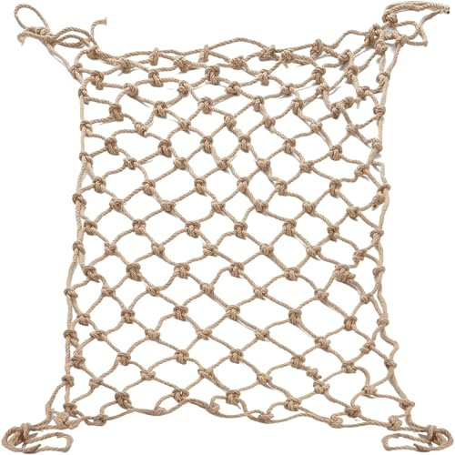 Ganggend Rete in corda di canapa (0,9 m x 2,7 m), resistente corda di iuta naturale, rete di sicurezza per balcone, scale, recinzione, giardino, protezione parco giochi e decorazione interna/esterna