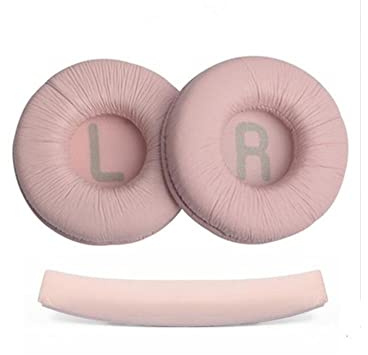 BeisDirect 1 Set 70 mm Schaumstoff-Ohrpolster, Ersatz-Kissenbezug, weiche Kopfhörer-Headset-Abdeckung für Tune 600, T450, T450BT, T500BT, JR300BT-Kopfhörer-Ohrmuscheln, Rosa