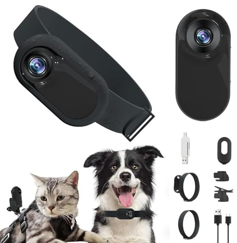 Sport Action Camera,Cat Collar Camera,Hd 1080P Wireless Collar Camera, Portable Stable Sport Action Body Camera with Video Records for Dog Collar Camera Home Security Camera