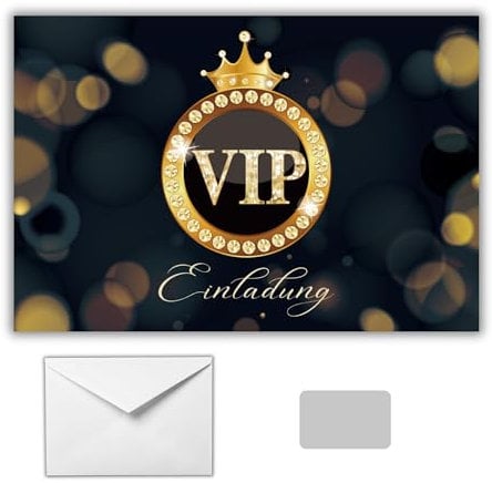 EVTI 10 Kratz-Einladungskarten Mädchen Geburtstag VIP Thema, Geburtstagseinladungen, Einladung Kindergeburtstag Mädchen, Einladungskarten