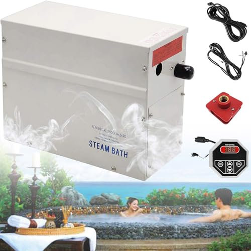 Generatore di Vapore per Sauna, Generatore di Vapore in Acciaio Inossidabile, Docce a Vapore con Controllo Remoto, Spegnimento Temporizzato Decalcificante Automatico Anti-crepe Riscaldatore per Sauna