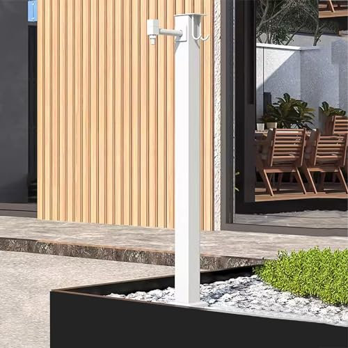 Garten Wassersäule, Outdoor Bodenmontage Wasserhahn & Brunnen, Wassersäule mit Schlauchaufhänger Ständer, zum Gießen/Bewässern/Waschen(80cm)