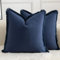 Mandioo 2er Set neutralen Baumwolle Quasten Kissenbezug 50x50cm Dekorative Kissenbezüge Dekokissen Boho Sofakissen Kissenhülle für Couch Sofa Schlafzimmer Wohnzimmer Heimdekoration Marineblau