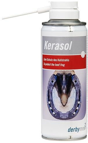 derbymed Kerasol Spray | 200 ml | Pflegeprodukt für Pferde | Speziell entwickelt, um das Horn trocken und elastisch halten zu können | Angereichert mit Lorbeeröl und Lebertran