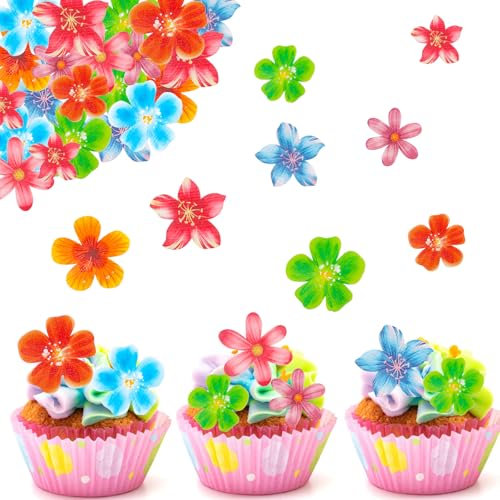 Catelves Essbare Blumen für Torte,38 Stück Essbare Blüten Tortendeko Geburtstag,Bunt Blumen Kuchen Deko Essbar,Blumen Muffin Deko Essbar,Tortendeko Blumen Essbar,Blumen Cupcake Topper Hochzeit Taufe