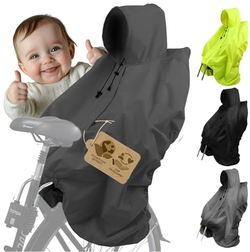 BambiniWelt by Rafael K. Regencape Kinder Softshell-Fleece Regenponcho | für Fahrradsitz, kompatibel mit Römer, wasserabweisend & warm, Reflektorstreifen, universeller Regenschutz