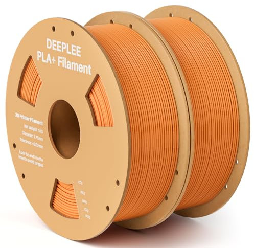 DEEPLEE PLA+ Filament 1.75mm, PLA Plus 3D Drucker Filament, Maßgenauigkeit +/- 0,02 mm, Filament 3D-Druckmaterialien, Orange 2kg (1kg/Spool)