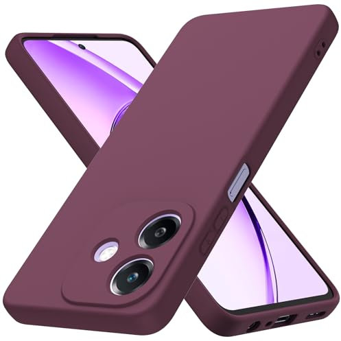 Byvuwiay Cover per Oppo A40 / Oppo A40M / Oppo A60 5G, Morbida Silicone Liquida TPU Protettivo Ultra Slim Custodia Antiurto, Custodia Compatibile con Oppo A40 / Oppo A40M / Oppo A60 5G - Rosso vino