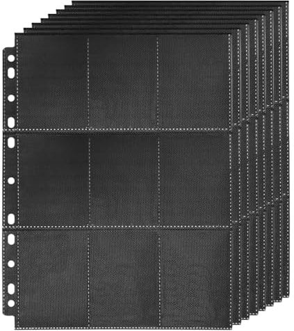 50 Sheet Trading Card Sleeves 9-Pocket Double-Sided Transparent Game Card Sleeves Holder Card Storage Wallets Trading Card Album Pages, 900 Pockets Total