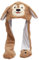 Mütze mit beweglichen Ohren, niedliche Affen-Tiermütze mit beweglichen Ohren, weicher Plüsch, lustige Mütze mit Pfoten, für Unisex, Winter, Weihnachten, Geburtstagsgeschenke, braune Tiermütze, Hasenmü