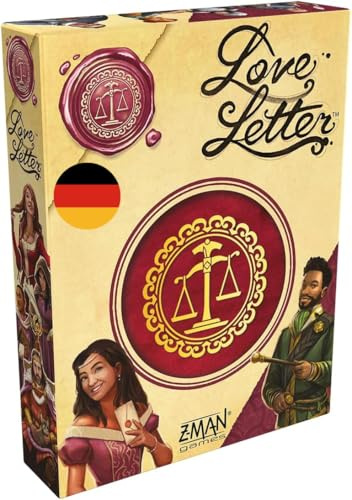 Z-Man Games Asmodee, Love Letter, Strategisches Kennerspiel, Deutsch | Schnelles Bluff- und Deduktions-Kartenspiel für 2-6 Spieler, 10 Minuten, Gesellschaftsspiel ab 10 Jahren
