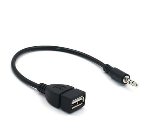 Adaptador de audio USB hembra macho de 3,5 mm | Adaptador de audio Jack USB hembra, cabezal hembra USB al disco U de 3,5 mm conectado al cable de audio de coche auxiliar del reproductor de coche
