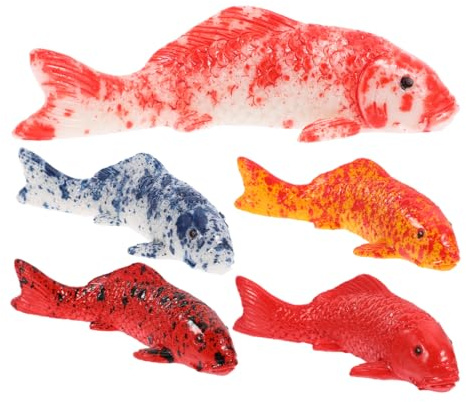 Toddmomy Aquarium-Fisch-Dekor Aus Kunstharz 5 Kleine Fischfiguren Realistisches Goldfischdekor Für Heimaquarium Terrarium Bürodeko Und Dekorative Glasterrarien