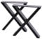 FUKEA Tischbeine Metall 2 Stück X Form Tischfüße Schwarz Tischgestell DIY Möbelfüße für Schreibtisch Couchtisch Esstisch Sitzbank B80 x H72 cm