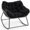 FANTASK Sillón Relax de Gran tamaño para Interior y Exterior, Mecedora para balcón, jardín y Sala de Estar (Negro), 98 x 98 x 87 cm