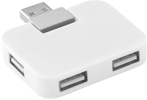 MidOcean Square ABS Plastic 4 Ports USB Hub (One Size) (White)