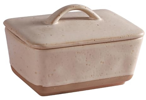 Butter Dish with Lid for Countertop, Solid Color Ceramic Butter Holder, Butter Container