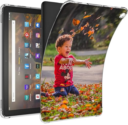 Kompatibel mit Amazon Kindle Fire HD 10 Tablet (13. Generation, Version 2023), 10,1 Zoll, weiche, flexible, transparente TPU-Hülle für Fire Tablet 10 2023 (stoßfest, FireHD10-1 Pic)