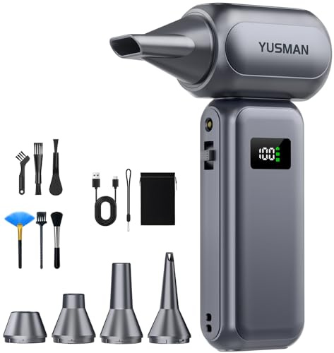 YUSMAN Souffleur à Air Comrimé Électrique 300000RPM - Mini Souffleur avec Réglage de Puissance 0-100% - pour Nettoyage PC, Clavier, Boîtier et Intérieur Auto
