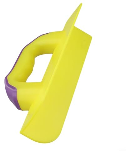 Cazzuola angolare da parete per finitura cartongesso, strumento angolare interno ed esterno in plastica per lavori di cemento, design giallo e viola, 30 x 5,5 cm (angolo esterno)