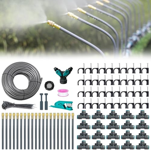 Kit per Sistema di Irrigazione a Goccia Regolabile a 360°,127 Pezzi Sistema di Irrigazione per Giardino 30M,Sistema Irrigazione Automatico,per Paesaggio,Serra,Terrazza,Piante