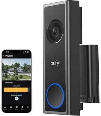 eufy Security Video Doorbell Camera Wireless C31, 2K FHD, Live Video Call | Dual Power Options, Easy Installation, Quick-Release Battery, 24/7 Recording, HomeBase S380 Compatible, No Monthly Fee