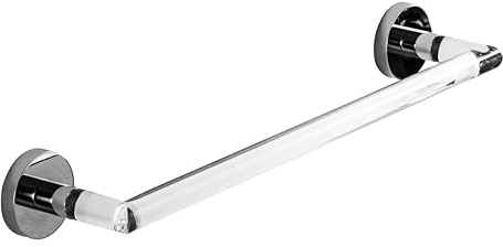 Porta Asciugamano Plexi 40 cm – Barra Porta Salviette in Plexiglass Trasparente e Metallo Cromato, Fissaggio a Parete con Viti, Design Moderno