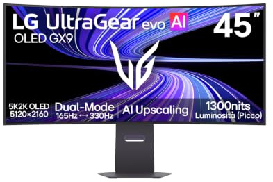 LG 45GX950B Monitor UltraGear OLED Gaming 45, 21:9 curvo, Classe F